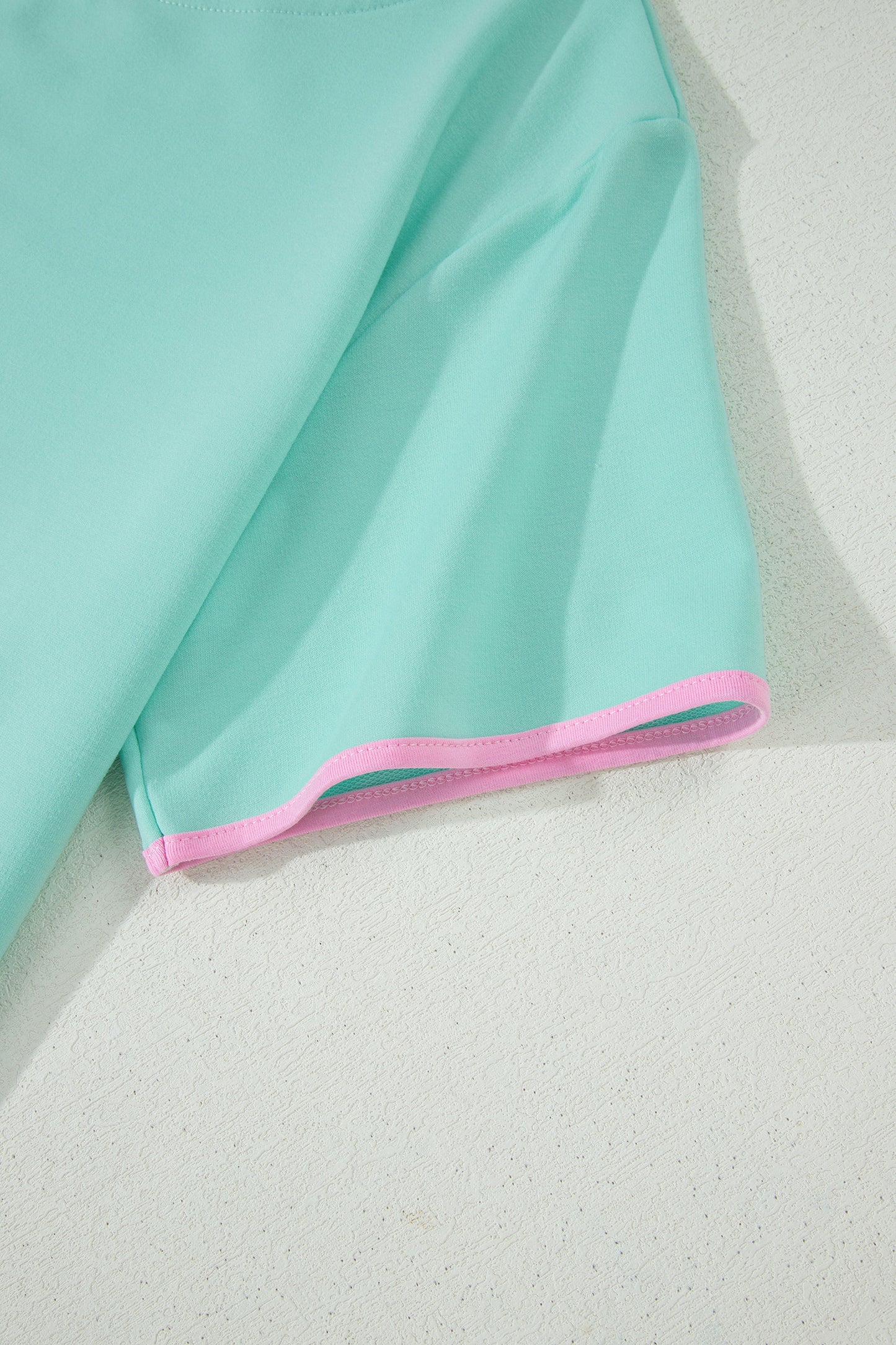 Apricot Colorblock Edge Drop Shoulder T Shirt and Skort 2Pcs Set